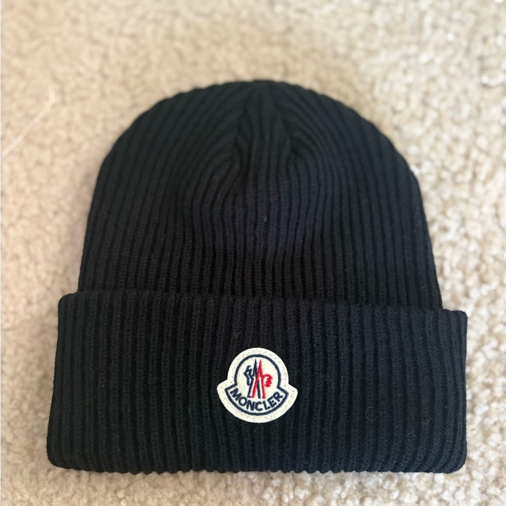 Moncler Classic Black Knit Beanie